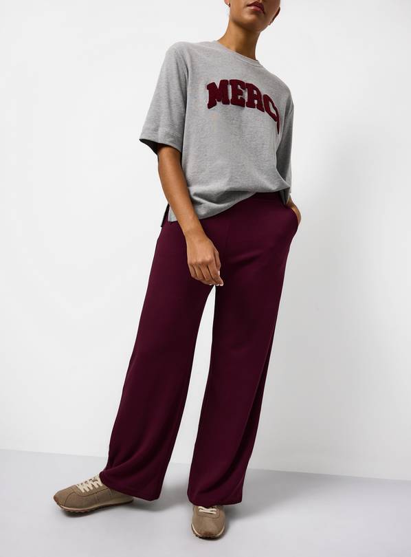 Burgundy Scuba Co-ord Elevated Joggers XS